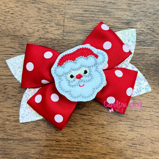 Santa Glitter Bow