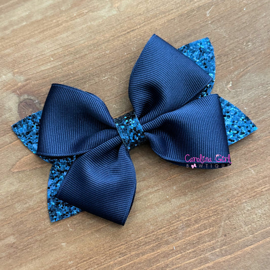 Navy Glitter Bow