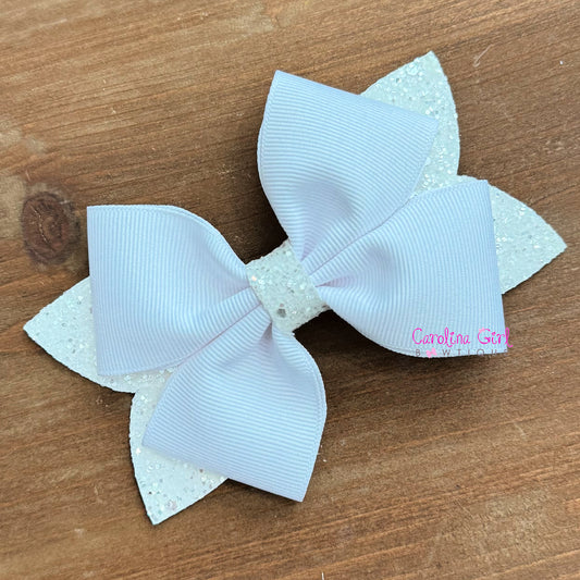 White Glitter Bow