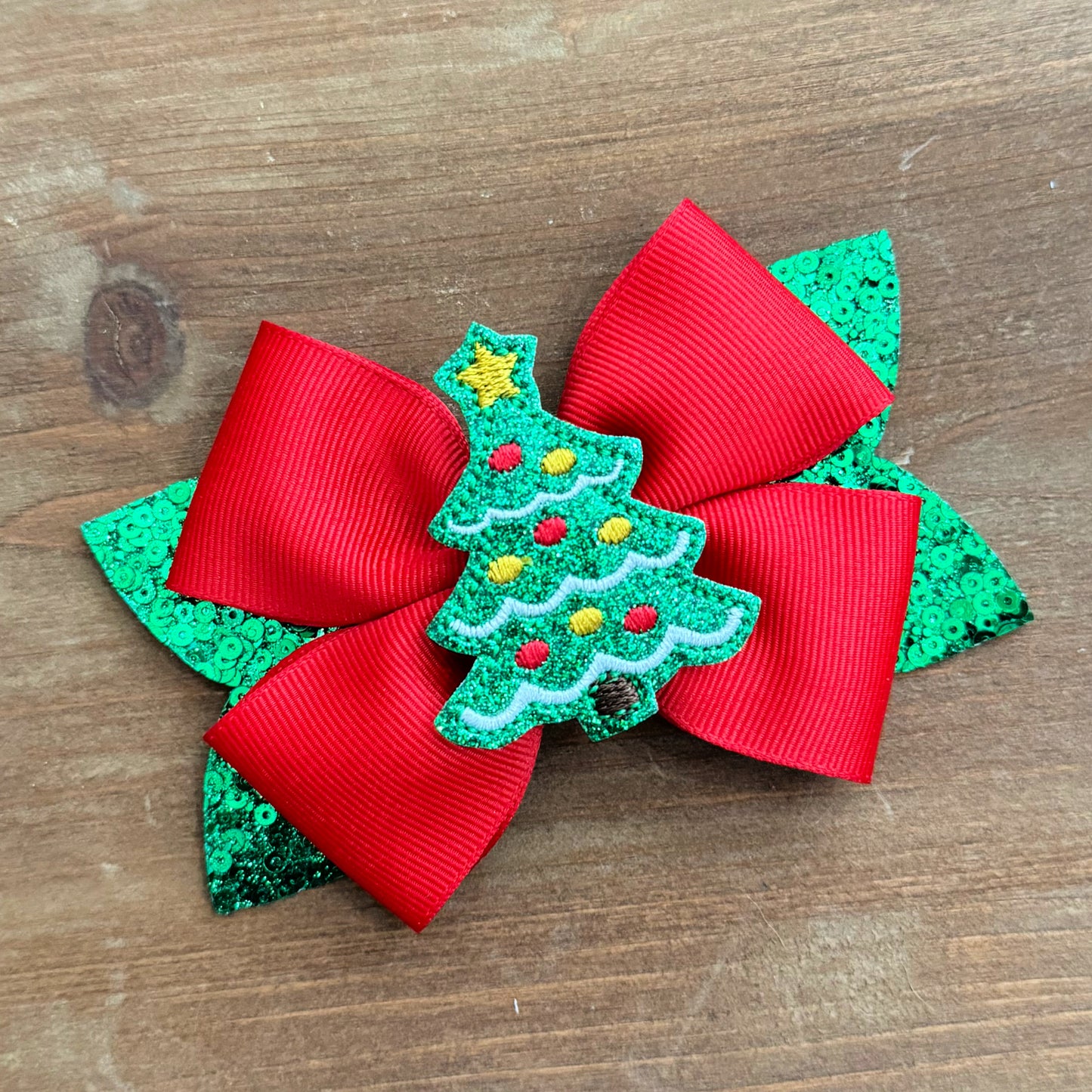 Christmas Tree Glitter Bow