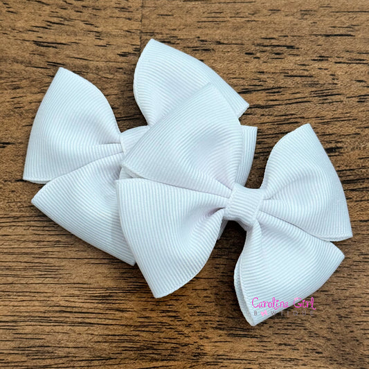 White Pigtail Bows