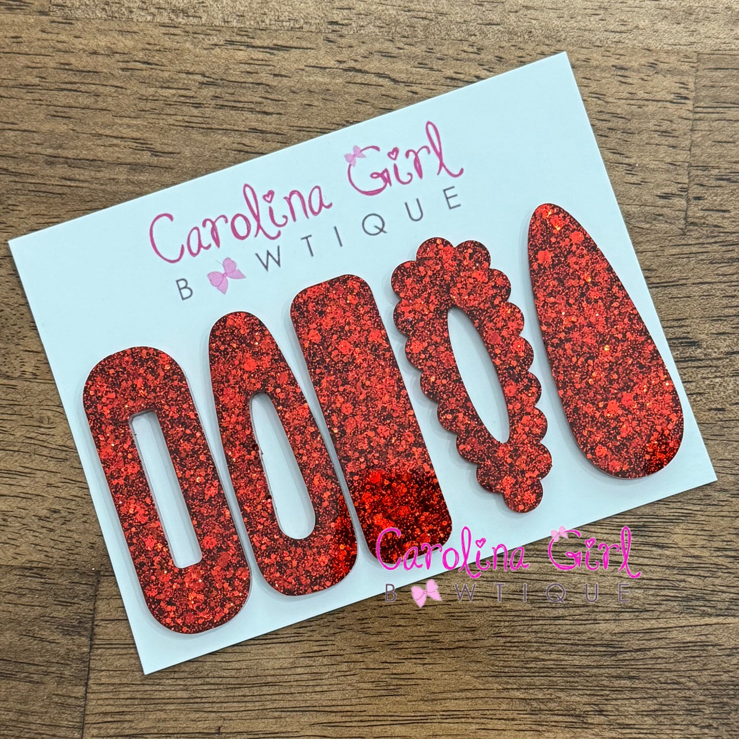 Red Glitter Clips